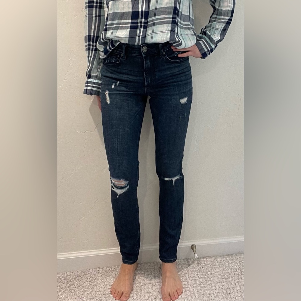 Express high rise dark wash skinny denim size 4